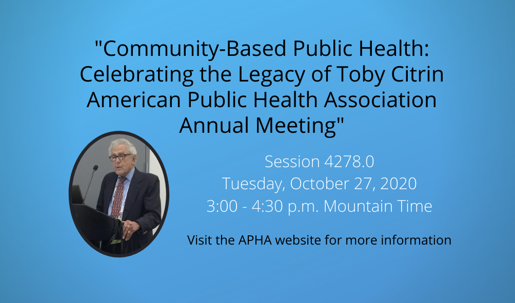 Photo of Toby Citrin on flyer for APHA Annual meeting.