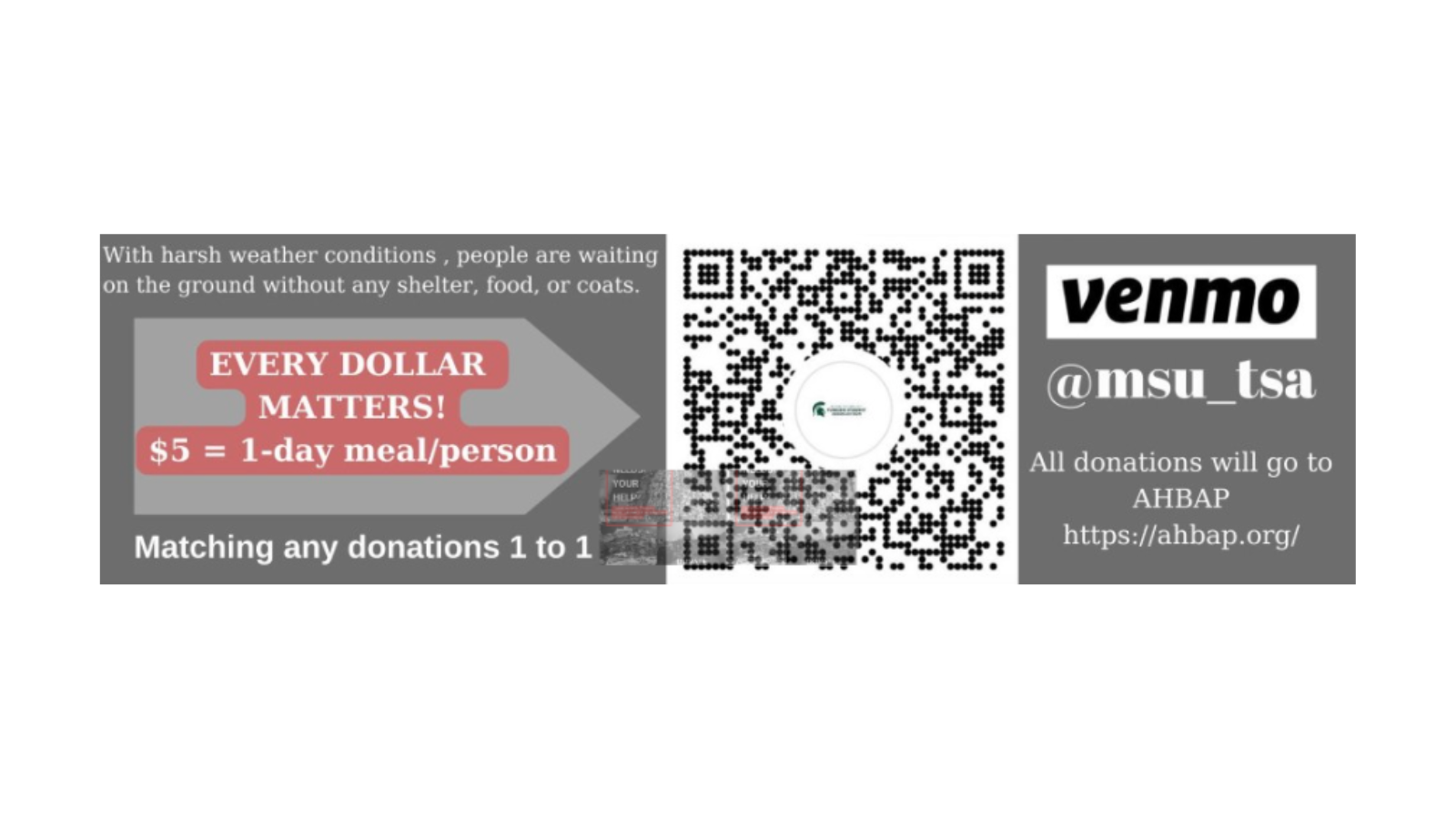 QR code for Venmo donations to earthquake relief