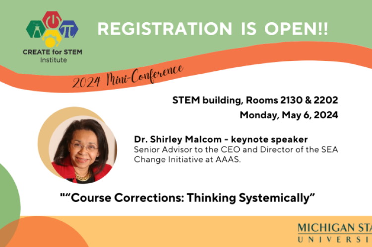 Registration is open! 2024 Mini-Conference; STEM Bldg, May 6, 2024