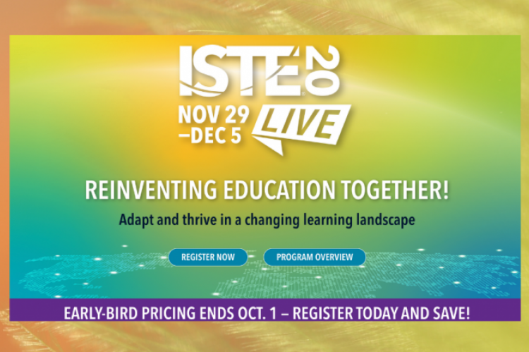 Photo of ISTE 2020 event banner from website