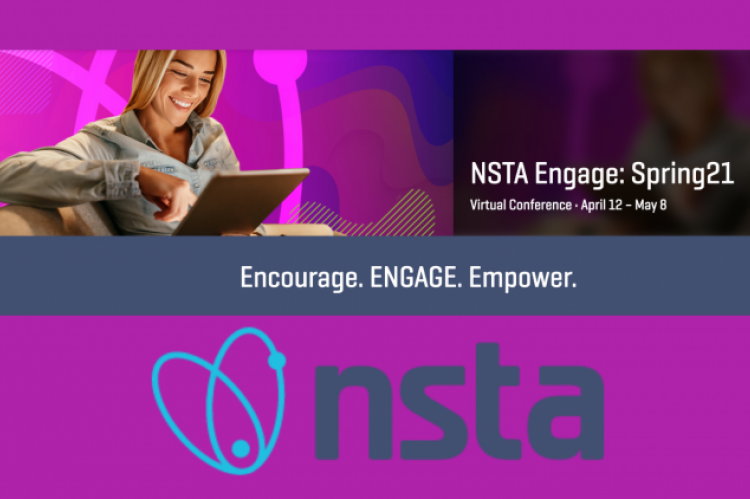 NSTA logo with the photo used on website for NSTA Engage '21 conference